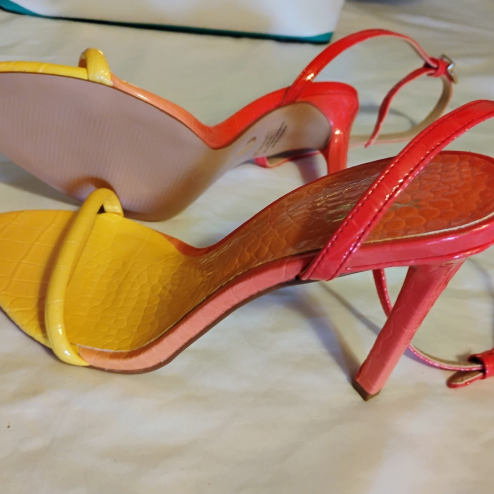 Mix No. 6 Pink and Yellow Slingback Heels